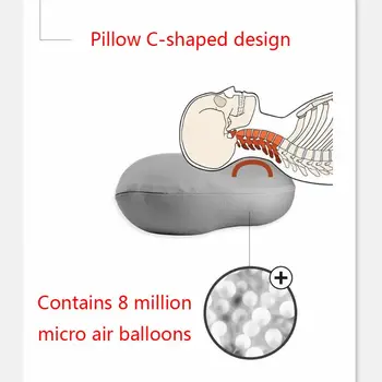 Gilaus Miego Priklausomybę 3D Ergonomiška Pagalvė Plaunamas Užvalkalas Dangtelis su Mikro Airballs Pildymo Kelionės Kaklo Pagalvės,už Kaklo Skausmas
