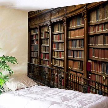 Gobelenas retro Magija spinta gobelenas Paslaptingas biblioteka gobelenai sienos kabo meno mesti gobelenai miegamojo kambarį namuose