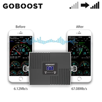 GOBOOST 4G Signalo Stiprintuvas AWS 1700 2100 MHz Kartotuvas Mobiliajame Telefone Korinio ryšio Stiprintuvas Juosta 4 Antena + 10 Metrų Koaksialinis Kabelis Rinkinyje