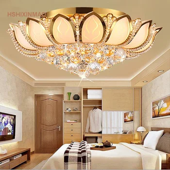 Golden Lotus Kristalų Lubų Šviesos svetainė, miegamasis, studijų, valgomojo kambario lubų lempos verslo Apšvietimo šviestuvas