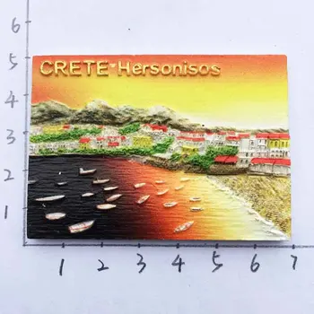 Graikija Hersonissos saulėlydžio marina turistų suvenyrų magnetinio šaldytuvas