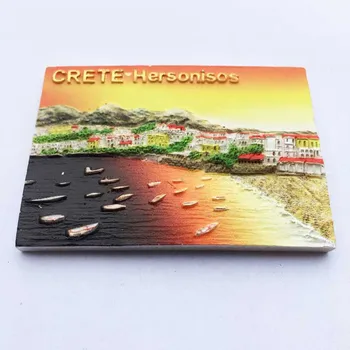 Graikija Hersonissos saulėlydžio marina turistų suvenyrų magnetinio šaldytuvas