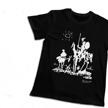 Grynos Medvilnės Picasso Meno Tapybos Žmogaus T-Shirt Riteris Don Kichotas Tee Žmogui Streetwear Gražus Klasikinis Turas Kaklo Camiseta