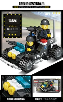 GUDI Į SWAT raid teroristai dens policijos valdymo Centras Assault Vehicle Švietimo Blokai Geriausi Žaislai, dovanos Vaikams