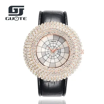 GUOTE Prabangos Prekės ženklo Moterų Laikrodžiai Odos Kvarcinis Analoginis Ponios Žiūrėti Mados Atsitiktinis Sporto Laikrodžiai Montre Femme Reloj Mujer