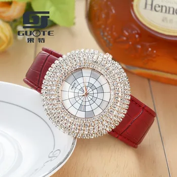 GUOTE Prabangos Prekės ženklo Moterų Laikrodžiai Odos Kvarcinis Analoginis Ponios Žiūrėti Mados Atsitiktinis Sporto Laikrodžiai Montre Femme Reloj Mujer