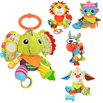 Gyvūnų Kūdikių Bell Vertus, Suvokti Švietimo Žaislai Kūdikiams Barška Bell Mobilumo Lovelę Lovos Kabo Pliušinis Teether Kūdikių Lėlės, Žaislai