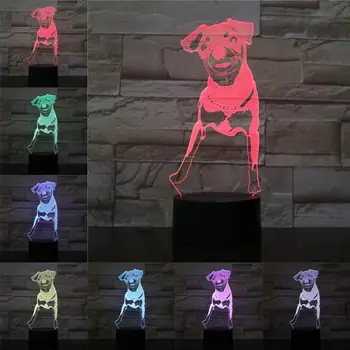 Gyvūnų Skalikas medžioklinis Šuo 3D Lempa Įvairių spalvų Iliuzija Naktį Šviesos diodų (LED) Lemputę, Jutiklinis Nuotolinio Senor Apšvietimas