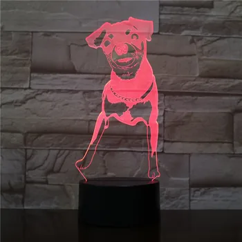 Gyvūnų Skalikas medžioklinis Šuo 3D Lempa Įvairių spalvų Iliuzija Naktį Šviesos diodų (LED) Lemputę, Jutiklinis Nuotolinio Senor Apšvietimas