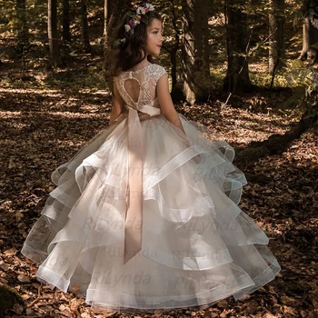 Gėlių Mergaičių Suknelės Tiulio 2020 Duobute Appliqued Inscenizacija Suknelės Mergaitėms Pirmosios Komunijos Suknelės Vaikams Prom Dresses