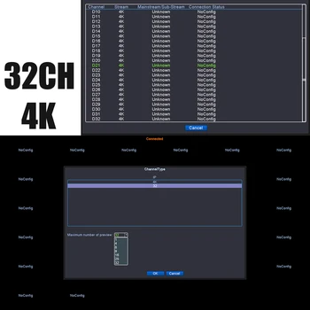H. 265 32CH 4K NVR Tinklo DVR Skaitmeninio Vaizdo įrašymo Valdybos IP Kameros 8T Max Judesio Aptikimo OVNIF CMS XMEYE SATA Linija P2P Debesis