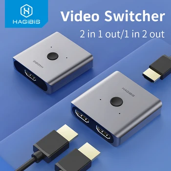 Hagibis HDMI suderinamus Switcher 4K 60Hz Splitter Bi-Kryptimi, 1x2/2x1 Adapteris 2 in 1 out PS4/3 TV Box HDTV Xbox Projektorius