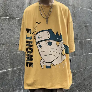 Harajuku Naruto Marškinėlius Streetwear Vyrų Vasaros Amino Sasuke marškinėliai Atsitiktinis Animacinių filmų vyrų viršūnes Juokinga Japonija Marškinėlius Streetwear Berniukai
