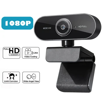 HD 1080P Webcam USB Kompiuterio Mini Kamera, Built-in Mikrofono Lankstus Pasukti Web Kamera Nešiojamieji kompiuteriai Stalinis Žaidimų Biuras