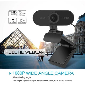 HD 1080P Webcam USB Kompiuterio Mini Kamera, Built-in Mikrofono Lankstus Pasukti Web Kamera Nešiojamieji kompiuteriai Stalinis Žaidimų Biuras