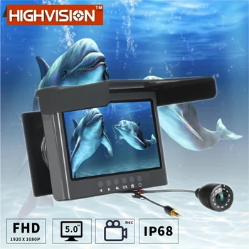 HD Povandeninės Žūklės Kamera Ledo Žvejybos Kamera, Infraraudonųjų spindulių Naktinio Matymo 5.0 Colių IPS Ekranas HD AHD1080P Žuvų Aptikimo vaizdo Kamera