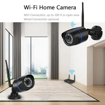 HD Wireless CCTV Kameros Apsaugos Sistemos, Vaizdo Stebėjimo Komplektas vidaus Ir Lauko Vandeniui Wifi Kamera Su Maitinimo šaltinis