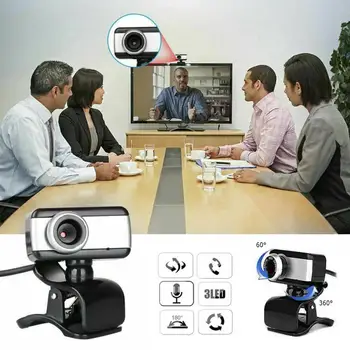 HD Zoom Kamera, Web Kamera, Kamera Su Built-in HD Mikrofonas Su Mic USB 2.0 Web Kamera+Mikrofonas Desktop/Laptop/VNT