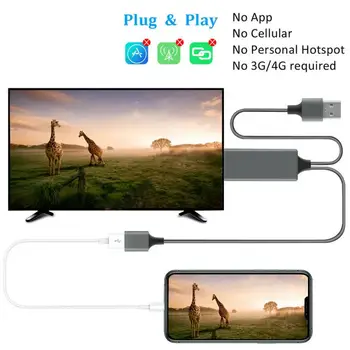 HDMI 1080P Atspindinti Kabelis USB Ekrano Atvaizdavimas TV Media Streamer Telefonas su TV, HDTV Adapteris, Skirtas 