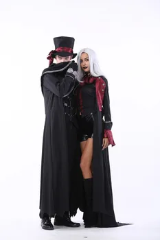 Helovinas Vampyras Pora Kostiumai Vyrams Kruviną Gražus Kostiumas Moterų Steampunk Vampiress Uniformas Kraujo Grafienė Rinkiniai