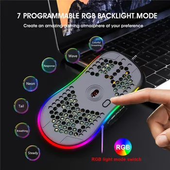 Highend Lengvas USB Laidinio Žaidimų Pelės RGB Pelių 6 Reguliuojamas DPI, Ergonomiškas Kompiuterio Nešiojamas Black Nauji Makro Programavimas
