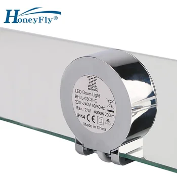 HoneyFly Patentuota LED Veidrodėlio Lemputė 220V 2W LED Downlight Įrašą-Sumontuoti Vonios, Miegamojo Veidrodis Lempos Patalpos Labai Lengvas Montavimas