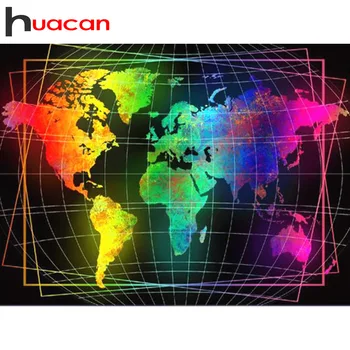 Huacan Diamond Siuvinėjimo Žemėlapis Kryželiu Diamond Tapybos Animacinių Filmų Namų Dekoro Visiškai Gręžimo Diamond Mozaikos Naują Atvykimo Neeedlework