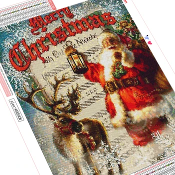 HUACAN Diamond Tapybos Santa Claus Scenerii Siuvinėjimo Diamond Mozaikos kvadratiniu Gręžimo Žiemos Rinkinys Kalėdų Dovana