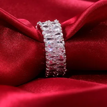 Huitan AAA Pažadas Žiedas Moterims, Vestuvių, Sužadėtuvių Žiedai Prabanga Dvigubas Vandens Lašas Kubinis Cirkonis Kilnus bižuterijos Karšto Naujas