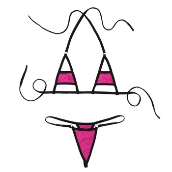 Iiniim Moterų Femme Bikini apatinis Trikotažas Egzotiškas Rinkinys Kostiumai Micro Bikini Liemenėlė Viršų su virvele apatinės Kelnės Sexy Šalys Clubwear maudymosi Kostiumėliai