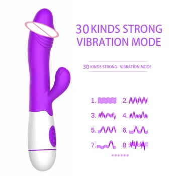 IKOKY Dildo Rabbit Vibratorius Makšties Klitorio Stimuliatorius Sekso Žaislai Moteris Dviguba Vibracija Suaugusiems G Spot Massager