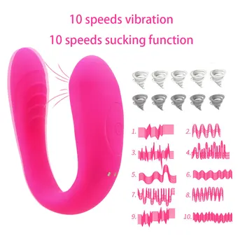 IKOKY Pora Pasidalinti Čiulpti U Formos Vibratorius Bendable Klitorio Vaginos Stimuliatorius Vibratorius Sekso Žaislų Pora G-taško Vibratorius