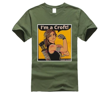 Im Croft Mes Galime Tai Padaryti Tomb Raider vyriški Marškinėliai T Shit Spausdinimo Trumpas Rankovės Atsitiktinis o-kaklo Medvilnės