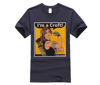 Im Croft Mes Galime Tai Padaryti Tomb Raider vyriški Marškinėliai T Shit Spausdinimo Trumpas Rankovės Atsitiktinis o-kaklo Medvilnės