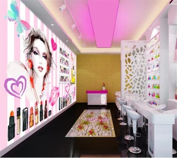 Individualizuotos fono paveikslėlį 3d freskomis mados akvarelė grožio kosmetika makeup store fono sienos dokumentų namų dekoro freskos 3d tapetai