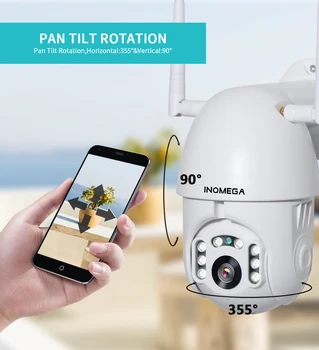 INQMEGA PTZ Greitis 1080P IP Kamera, WiFi Bevielis Auto stebėjimo Dome Kamera, Lauko Apsaugos Stebėjimo Vandeniui vaizdo Kamera TUYA
