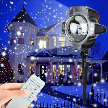 IP65 Sningant Projektorius Juda Sniegas Lauko Sodo Lazerinio Projektoriaus Lempa Kalėdų Snaigės Lazerio Šviesos Kalėdos Šalis