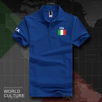 Italija Italija italijos polo marškinėliai vyrams trumpomis rankovėmis balti ženklai spausdinami šalies 2017 medvilnės tauta komandos vėliava ITA šalyje viršų