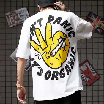 Japonija Kietas Hip-Hop T-Shirts Juokinga Grafinis spausdinti Marškinėliai Animacinių filmų Marškinėlius Streetwear Vasaros Tees Gatvės Pusė Rankovės T Shirts