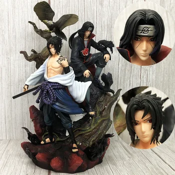 Japonų Anime Naruto Hokage Uchiha Itachi Sasuke PVC Veiksmų Skaičius, Žaislų GK Statula Kolekcionuojamos Lėlės Modelio Vaikams Dovanų ne didesnis kaip 36 cm