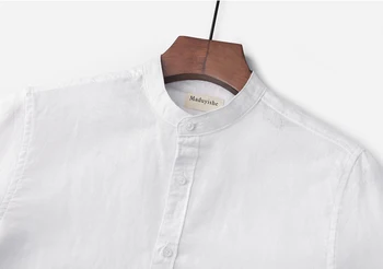 Japonų stiliaus ilgomis rankovėmis skalbiniai, marškiniai vyrams didelio dydžio medvilnės marškinėliai vyrams stovėti apykaklės vyrų marškinius, S-4XL kietas marškinėliai mens camisa