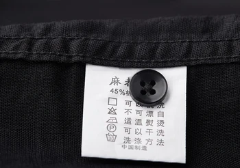 Japonų stiliaus ilgomis rankovėmis skalbiniai, marškiniai vyrams didelio dydžio medvilnės marškinėliai vyrams stovėti apykaklės vyrų marškinius, S-4XL kietas marškinėliai mens camisa