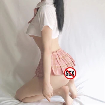 Japonų Stiliaus Moteris Seksuali Moksleivė Cosplay Cheerleader Pledas Naktinis Klubas Šalies Super Mini Plisuotos Mielas Trumpas Mini Sijonai Erotika
