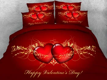 JF-071 patalyne, valentino dieną, patalynės komplektas, dvigulė lova lino super king size antklodžių užvalkalus raudona širdis lakštai