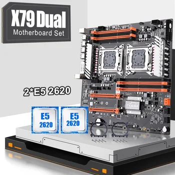 JINGSHA X79 Dual CPU Plokštė rinkinys su 2vnt E5 2620 Super Našumo PCI-Express 