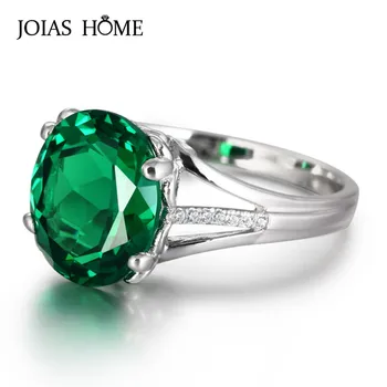 JoiasHome 925 sterlingas sidabro moterų žiedas korėjos smaragdas spalvinga perlas inkrustacijos žąsų kiaušinių perlas mados laukinių žiedas vakarienė priedų