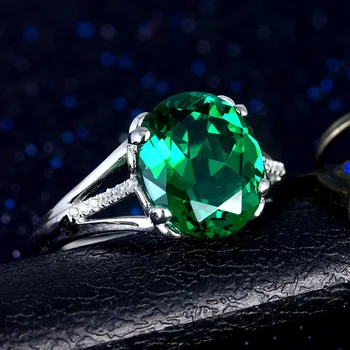 JoiasHome 925 sterlingas sidabro moterų žiedas korėjos smaragdas spalvinga perlas inkrustacijos žąsų kiaušinių perlas mados laukinių žiedas vakarienė priedų