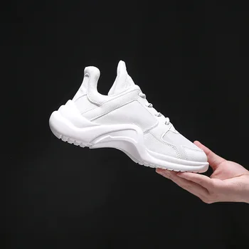Jookrrix 2019 m. Rudenį Mergina Mados Prekės ženklo Lady Balti Bateliai Moterims Sneaker Laisvalaikio Tinklinio Batų Jaunimo Butai Cross-susieta Kvėpuojantis Minkštas