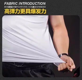 JS497A-fitneso Treniruotės vyrams trumpomis rankovėmis marškinėliai vyrams šilumos raumenų kultūrizmo dėvėti suspaudimo Elastinga Slim naudotis drabužiai
