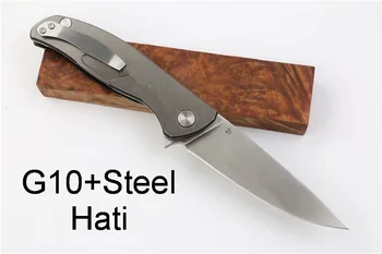 JUFULE Hati F95 Flipper sulankstomas peilis D2 ašmenys G10 /plieno rankena kempingas medžioklės lauko išgyvenimo kišenėje Virtuvės peiliai edc įrankis